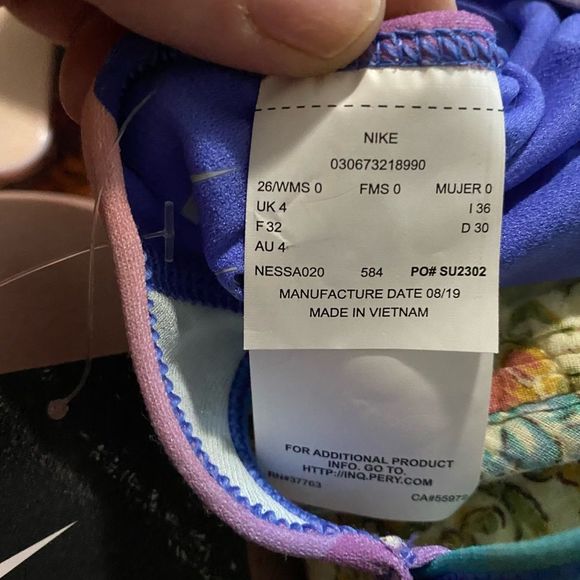 Nike Hydrastrong Multicoloured One Piece Chlorine Resistant Bathing Suit Size 0 - Picture 5 of 7